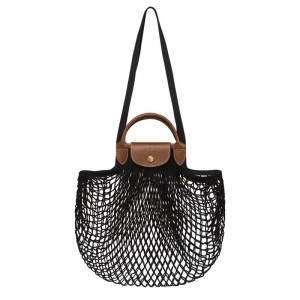 Longchamp Le Pliage Filet L Ženske Mesh Bag Crne | 75314-IBGS