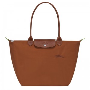 Longchamp Le Pliage Green L Ženske Torba Tote Smeđe | 38719-WJLF