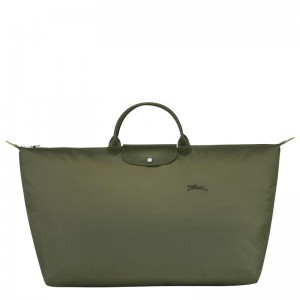 Longchamp Le Pliage Green M Muške Putne Torbe Zelene | 95671-CBQV