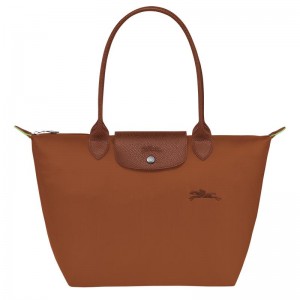 Longchamp Le Pliage Green M Ženske Torba Tote Smeđe | 40196-JMAT