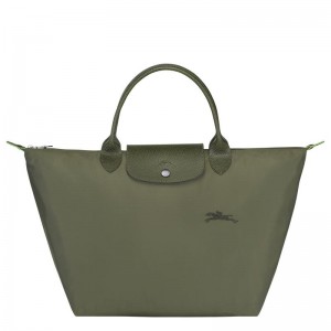 Longchamp Le Pliage Green M Ženske Torbica Zelene | 13749-WHVD