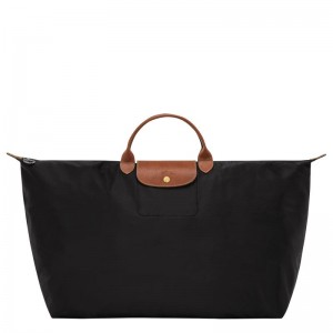 Longchamp Le Pliage Original M Muške Putne Torbe Crne | 47159-OVIP