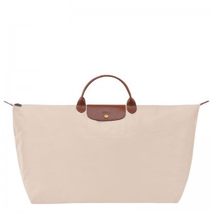 Longchamp Le Pliage Original M Ženske Putne Torbe Bijele | 95843-YXCK