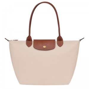 Longchamp Le Pliage Original M Ženske Torba Tote Bijele | 20718-JHKO