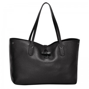 Longchamp Roseau Essential L Ženske Torba Tote Crne | 86953-OPTR