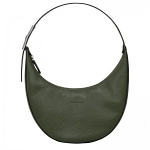 Longchamp Roseau Essential M Ženske Hobo Torba Kaki Boja | 45186-HJZT