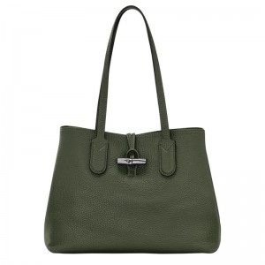 Longchamp Roseau Essential M Ženske Torba Tote Kaki Boja | 40985-EVSM