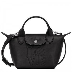 Longchamp x Robert Indiana XS Ženske Torbica Crne | 65427-GOEU