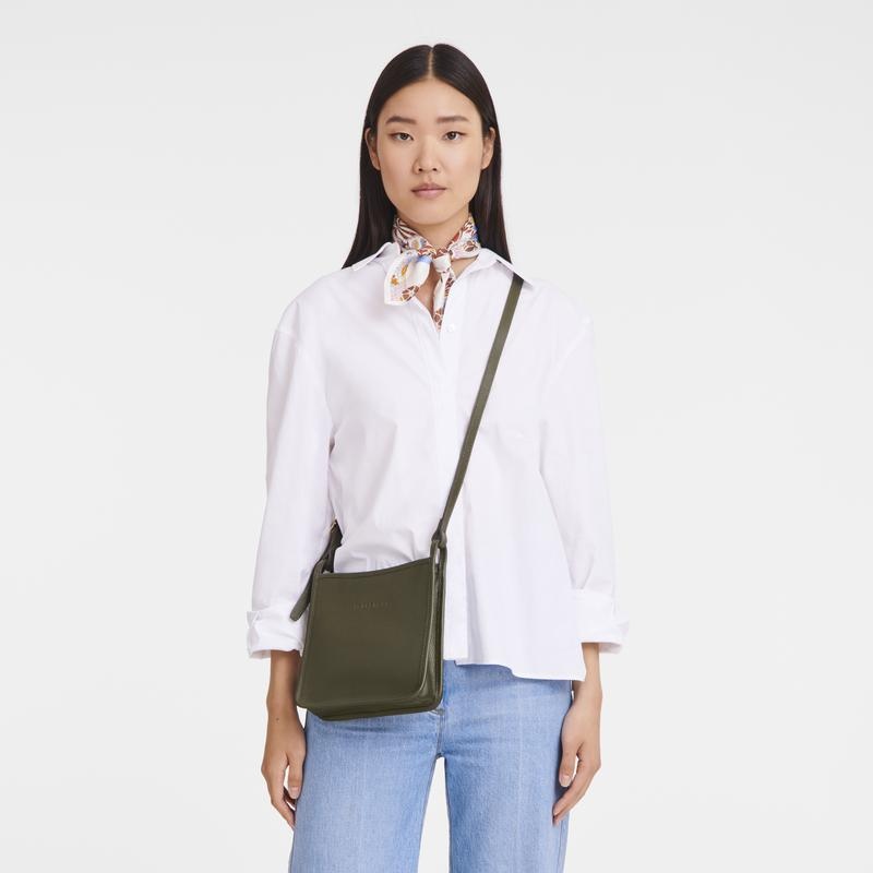 Longchamp Le Foulonné S Ženske Torba Crossbody Kaki Boja | 80139-MFZY