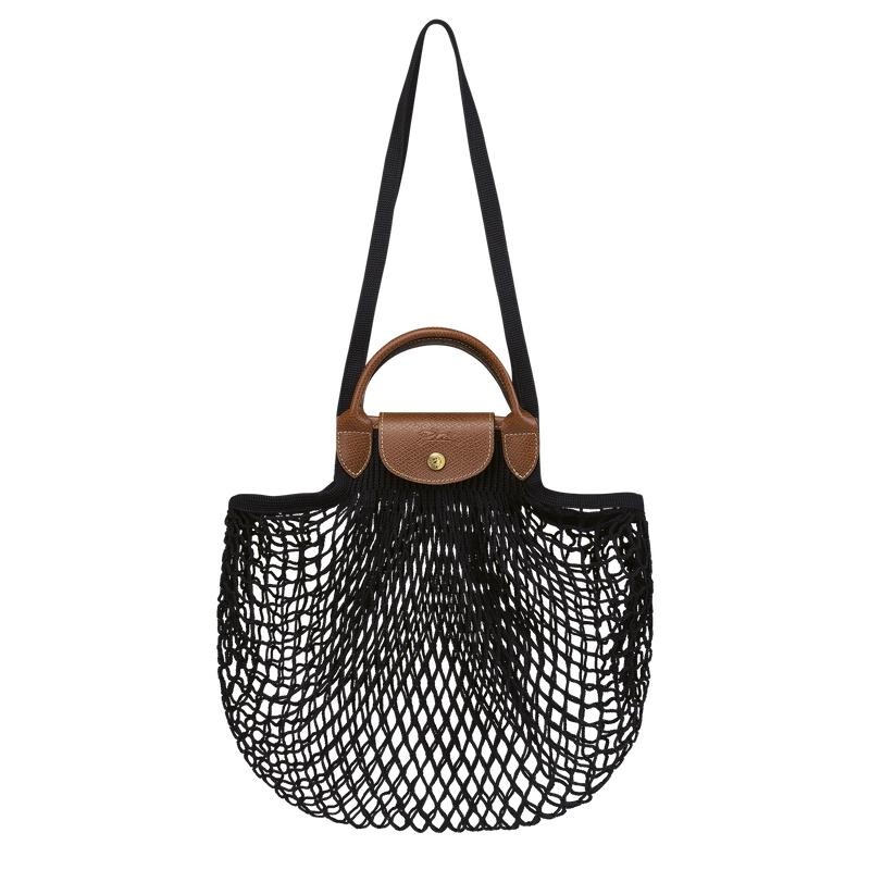 Longchamp Le Pliage Filet L Ženske Mesh Bag Crne | 75314-IBGS