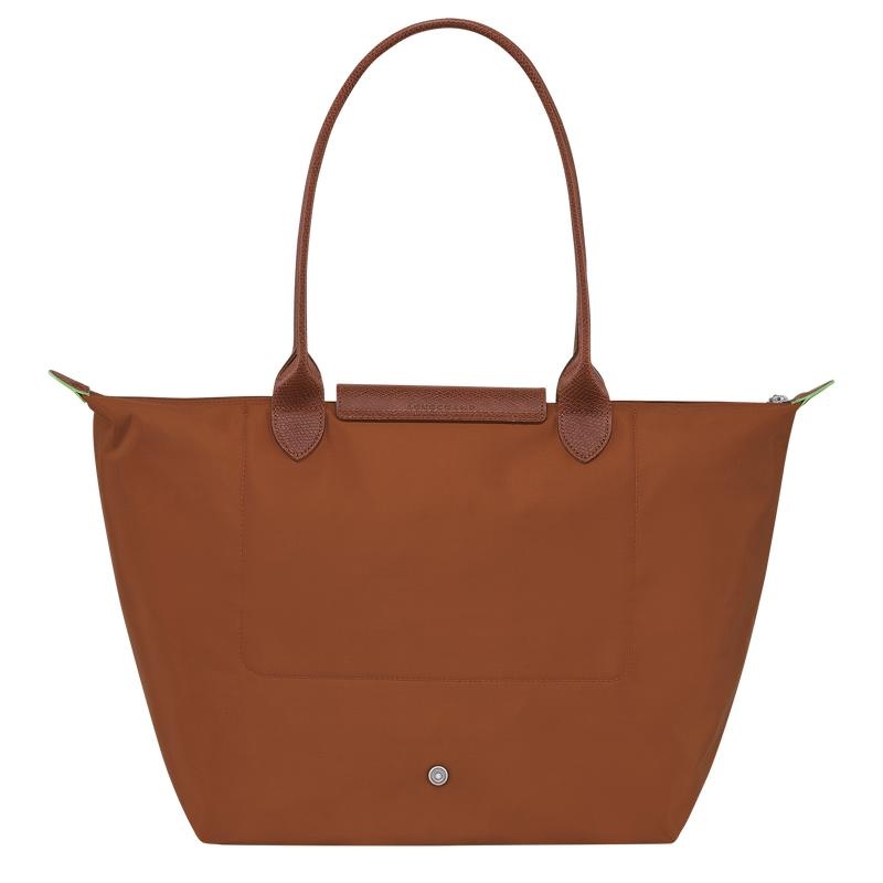 Longchamp Le Pliage Green L Ženske Torba Tote Smeđe | 38719-WJLF