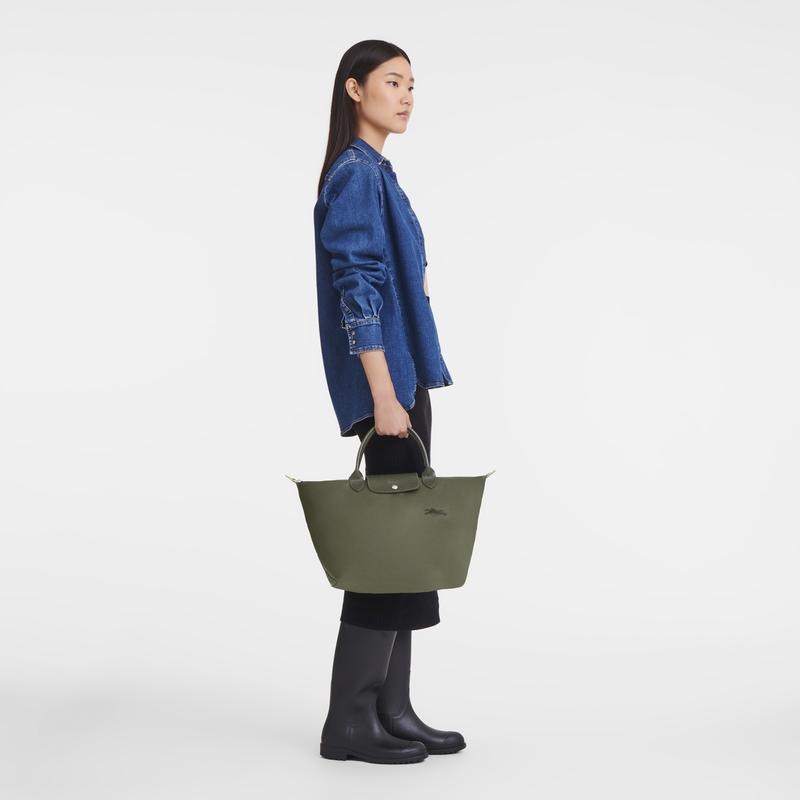 Longchamp Le Pliage Green M Ženske Torbica Zelene | 13749-WHVD