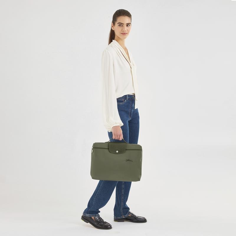 Longchamp Le Pliage Green S Muške Aktovka Zelene | 38402-ARTC