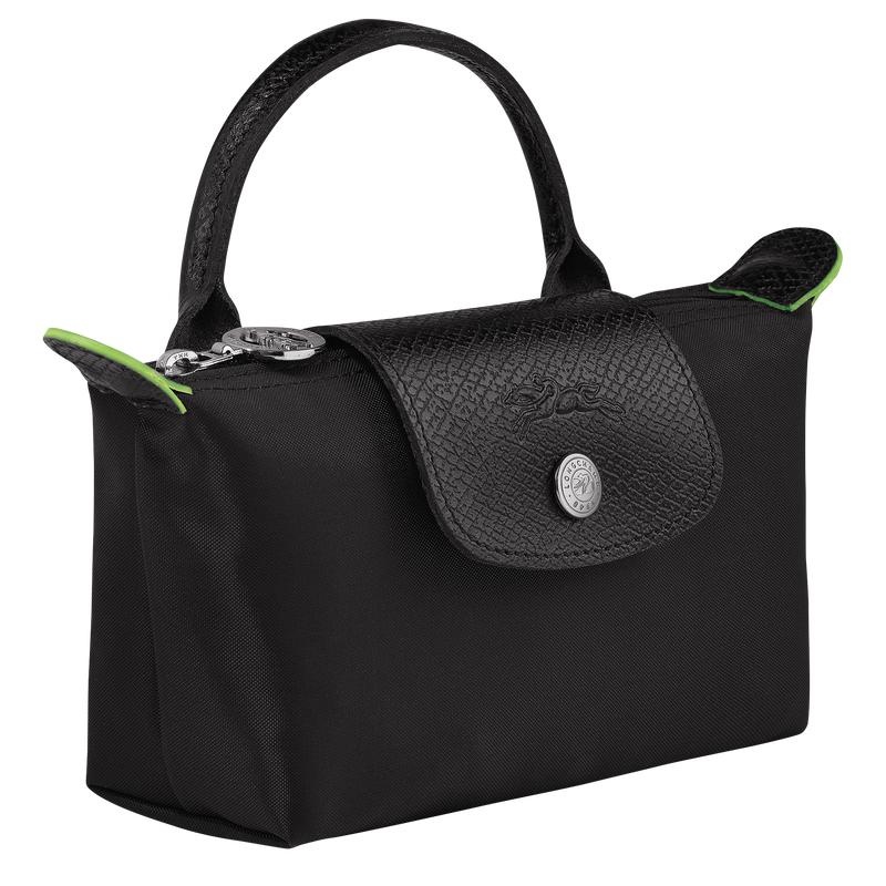 Longchamp Le Pliage Green with handle Muške Pouches Crne | 76245-FHQS