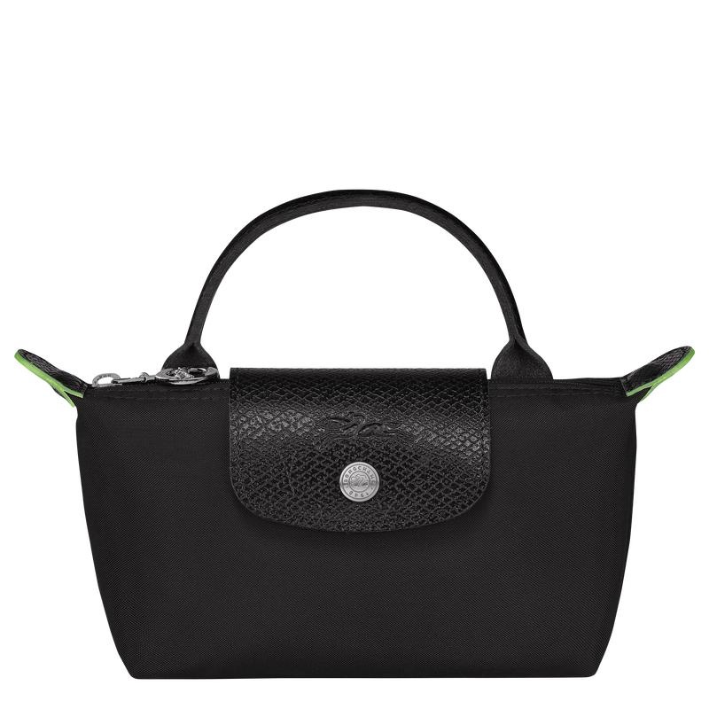 Longchamp Le Pliage Green with handle Muške Pouches Crne | 76245-FHQS