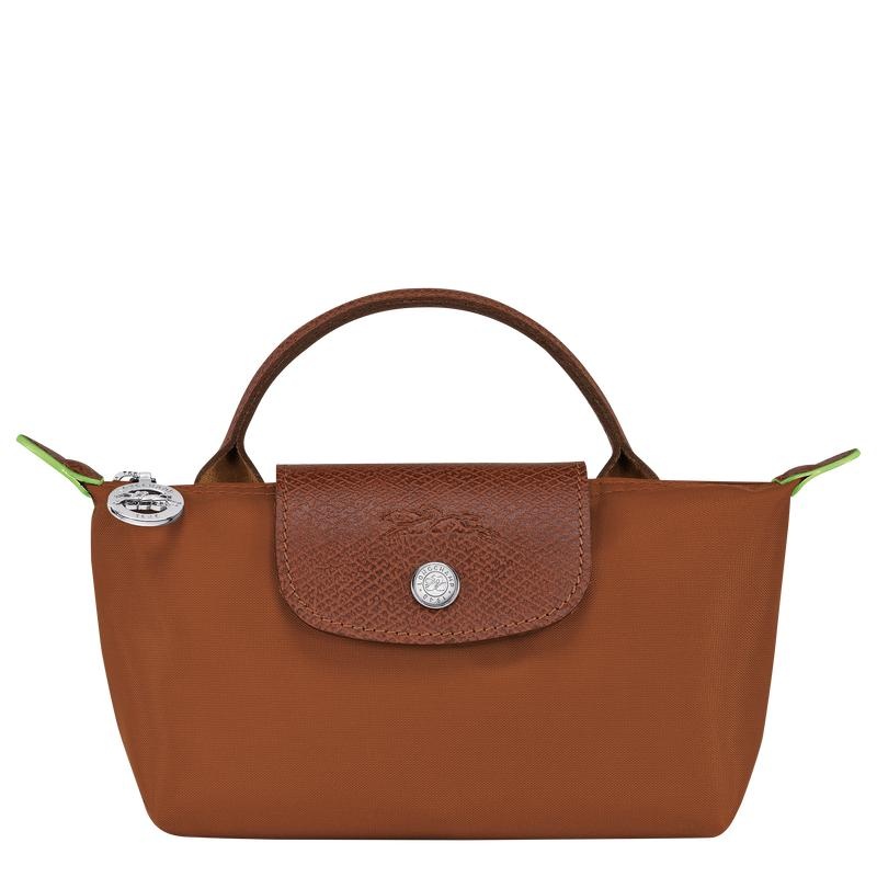 Longchamp Le Pliage Green with handle Muške Pouches Smeđe | 73109-MSYU