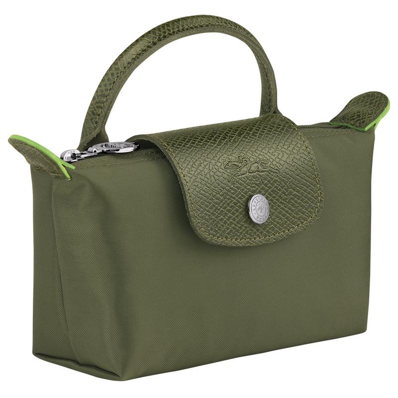 Longchamp Le Pliage Green with handle Muške Pouches Zelene | 86395-EWMZ