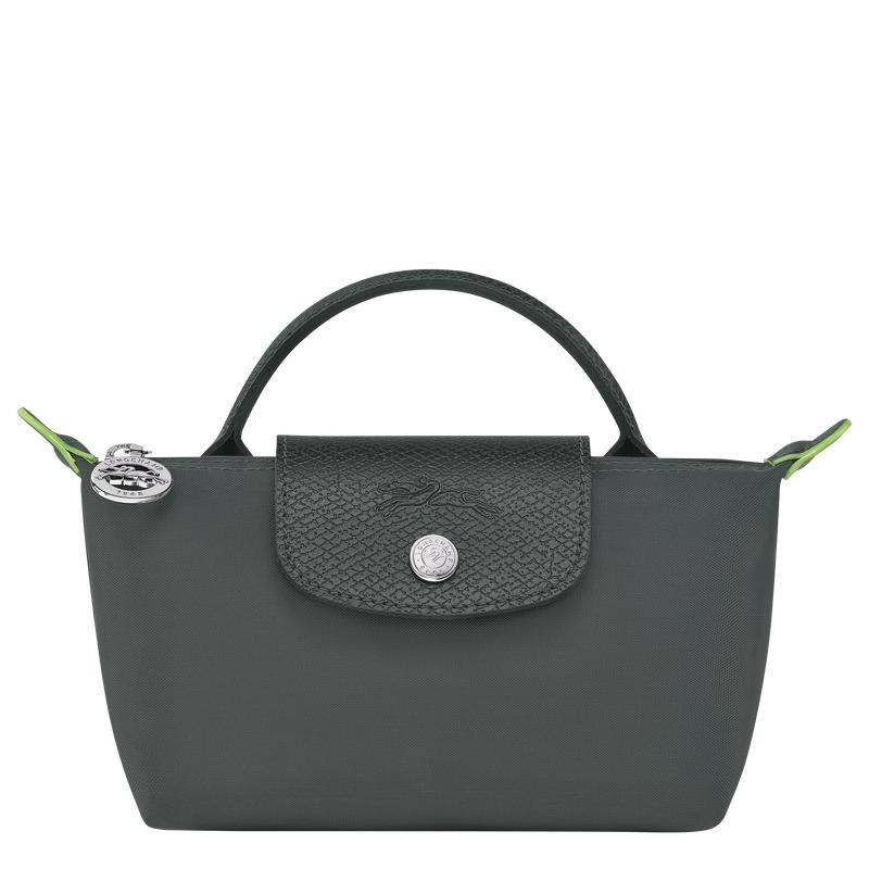 Longchamp Le Pliage Green with handle Muške Pouches Sive | 86104-CLOS