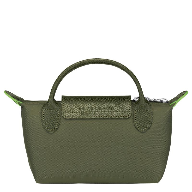 Longchamp Le Pliage Green with handle Ženske Pouches Zelene | 45630-CFID