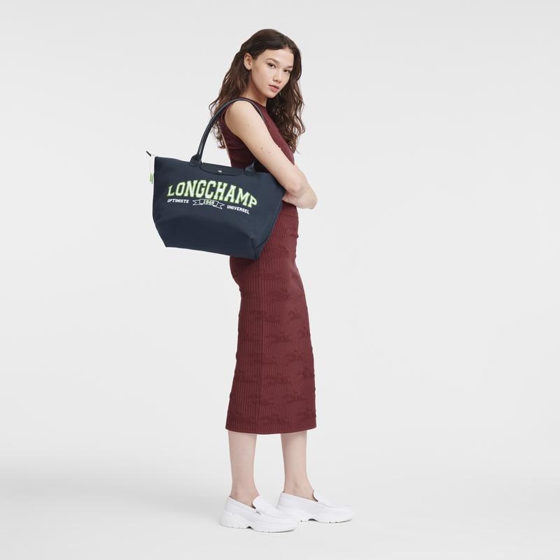 Longchamp Le Pliage Kolekcija L Ženske Torba Tote Tamnoplave | 63027-JQSV