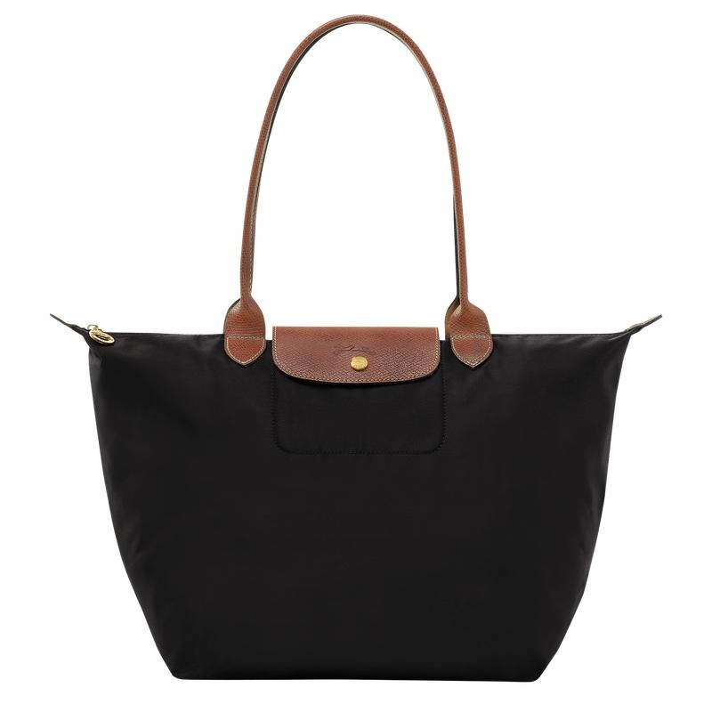 Longchamp Le Pliage Original L Ženske Torba Tote Crne | 40869-OCXK