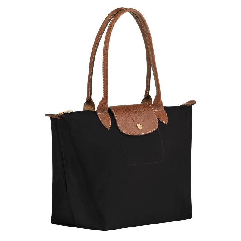 Longchamp Le Pliage Original M Ženske Torba Tote Crne | 98173-ULVD