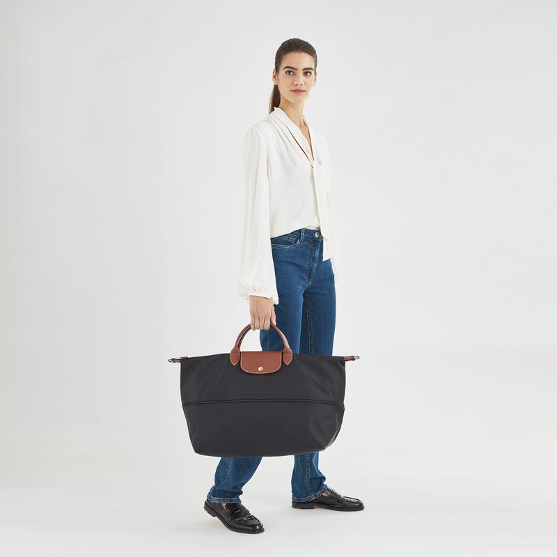 Longchamp Le Pliage Original expandable Ženske Putne Torbe Crne | 81230-PMVT