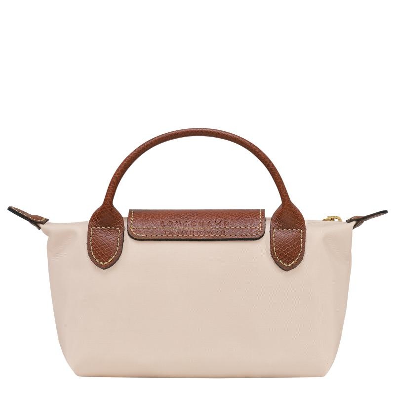 Longchamp Le Pliage Original with handle Ženske Pouches Bijele | 50912-IRTX