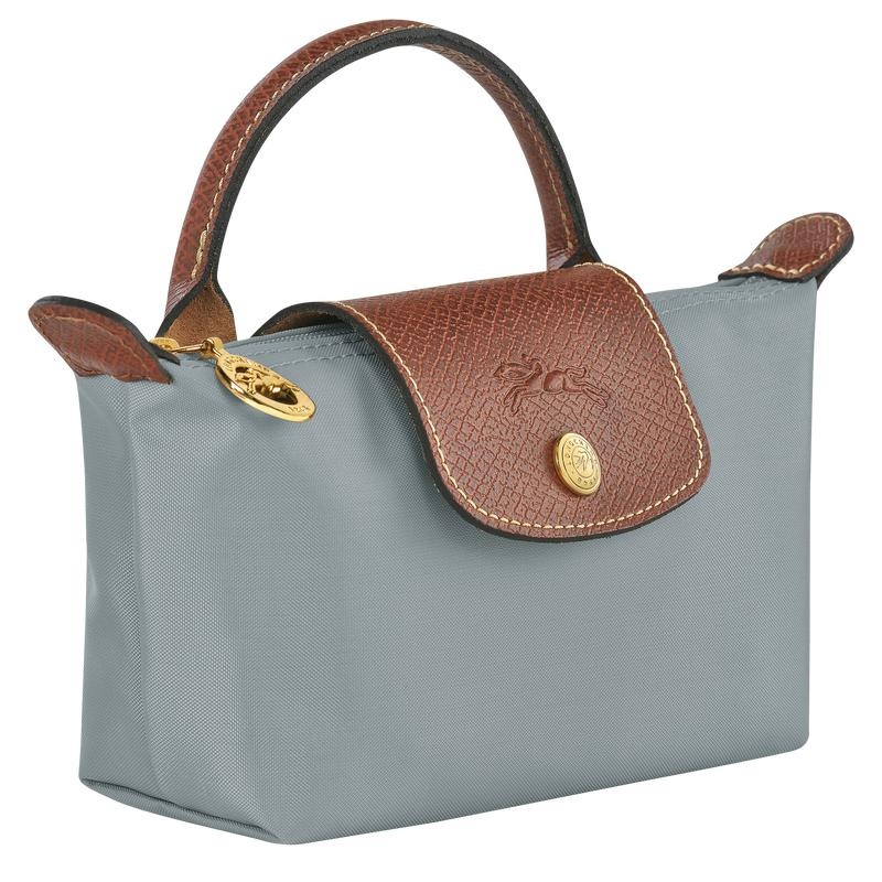 Longchamp Le Pliage Original with handle Ženske Pouches Sive | 32697-HXND