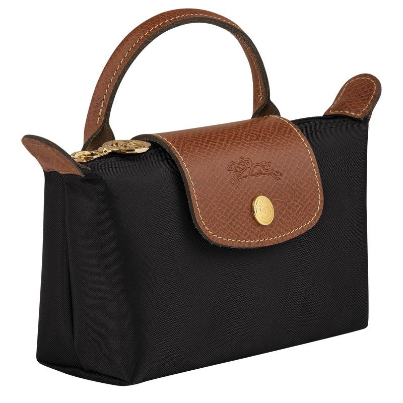 Longchamp Le Pliage Original with handle Ženske Pouches Crne | 16429-QGAP