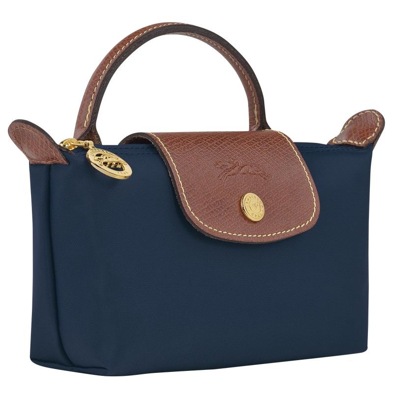 Longchamp Le Pliage Original with handle Ženske Pouches Tamnoplave | 70518-GKVZ