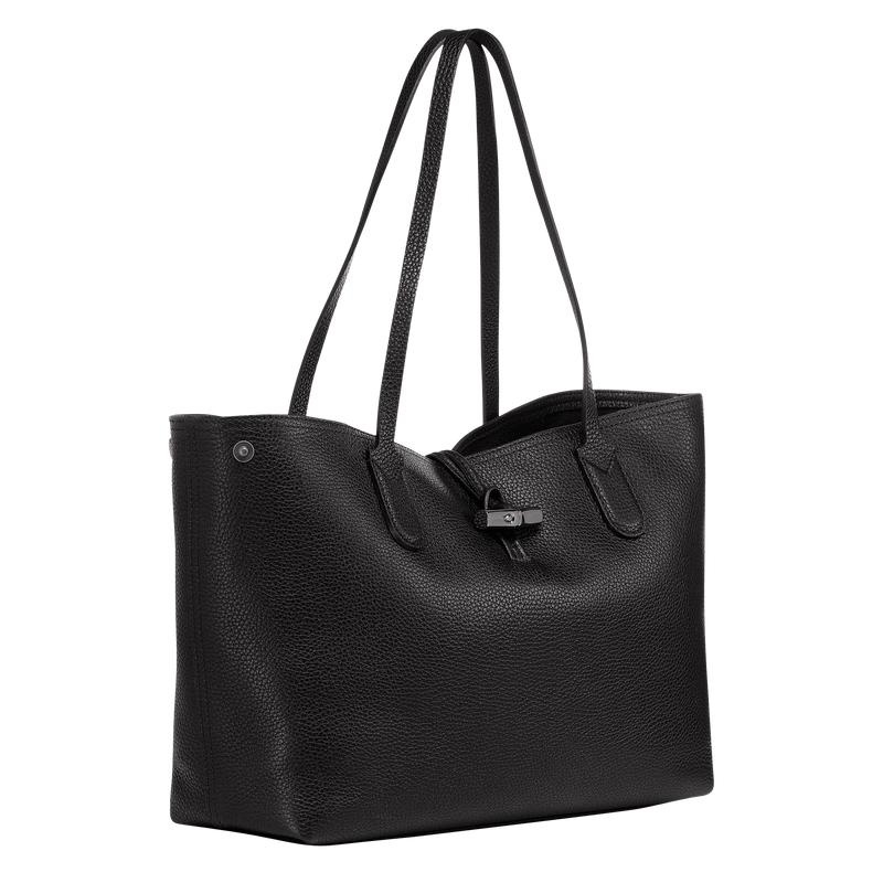 Longchamp Roseau Essential L Ženske Torba Tote Crne | 86953-OPTR