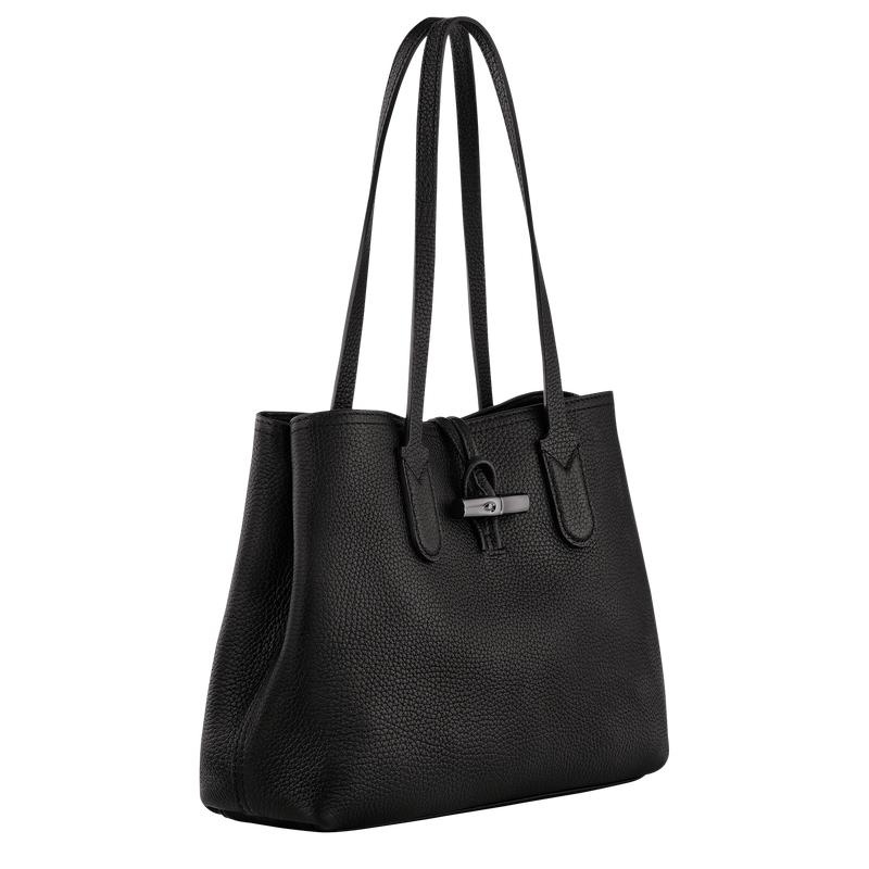 Longchamp Roseau Essential M Ženske Torba Tote Crne | 36508-UDQV