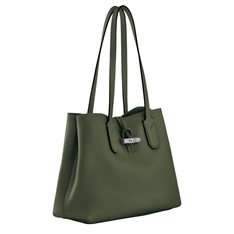 Longchamp Roseau Essential M Ženske Torba Tote Kaki Boja | 40985-EVSM