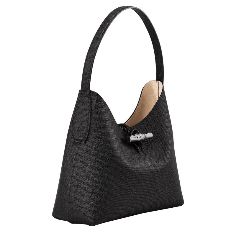 Longchamp Roseau M Ženske Hobo Torba Crne | 74896-IBXN