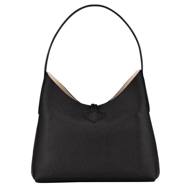 Longchamp Roseau M Ženske Hobo Torba Crne | 74896-IBXN