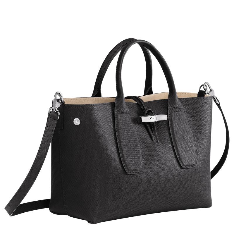 Longchamp Roseau M Ženske Torbica Crne | 65710-HIYK