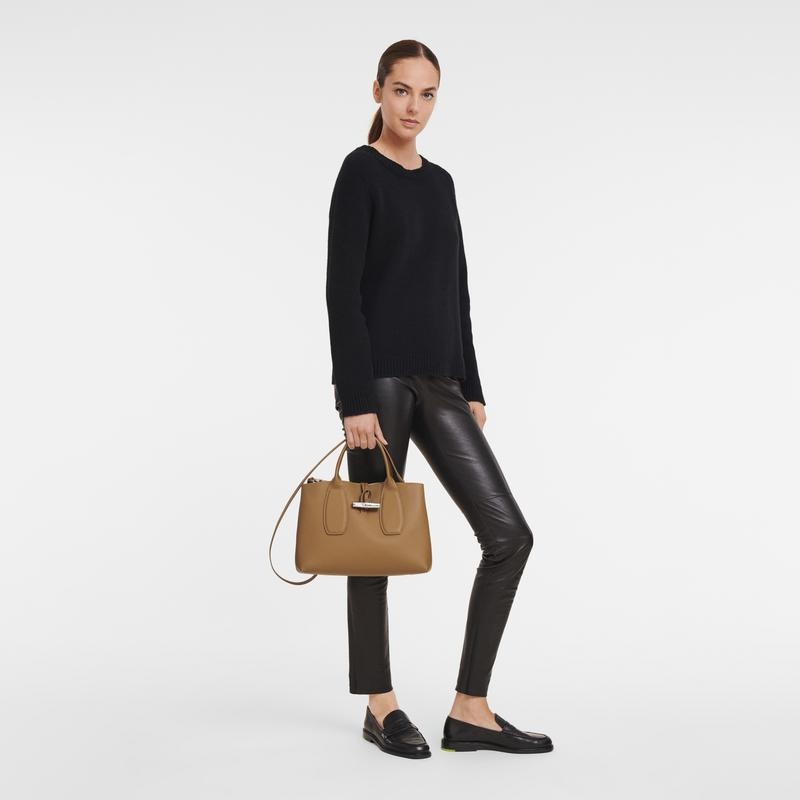 Longchamp Roseau M Ženske Torbica Smeđe | 01546-YQZT