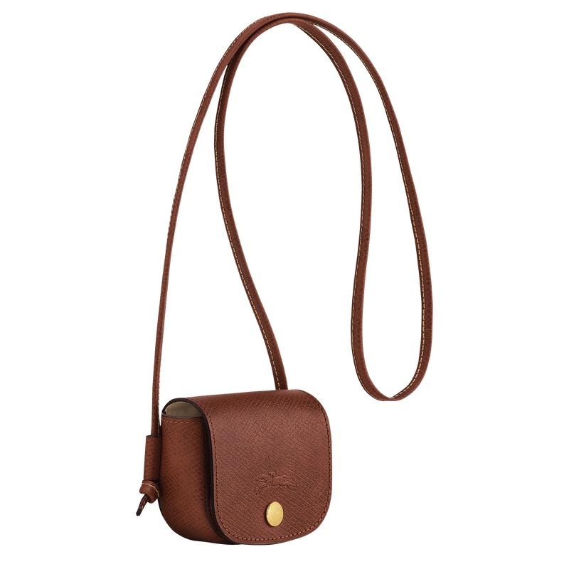 Longchamp Épure with leather lace Ženske Torbica Za Novčiće Smeđe | 03279-NZTJ