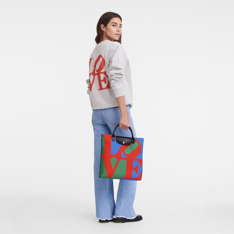 Longchamp x Robert Indiana L Muške Torbica Red/Navy | 70864-SCFJ