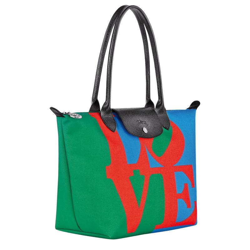 Longchamp x Robert Indiana M Ženske Torba Tote Red/Navy | 27491-UXYK