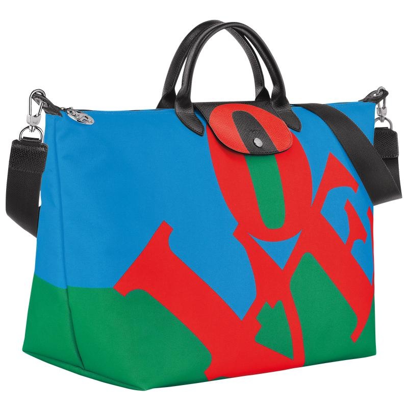 Longchamp x Robert Indiana Muške Putne Torbe Red/Navy | 72385-FADY