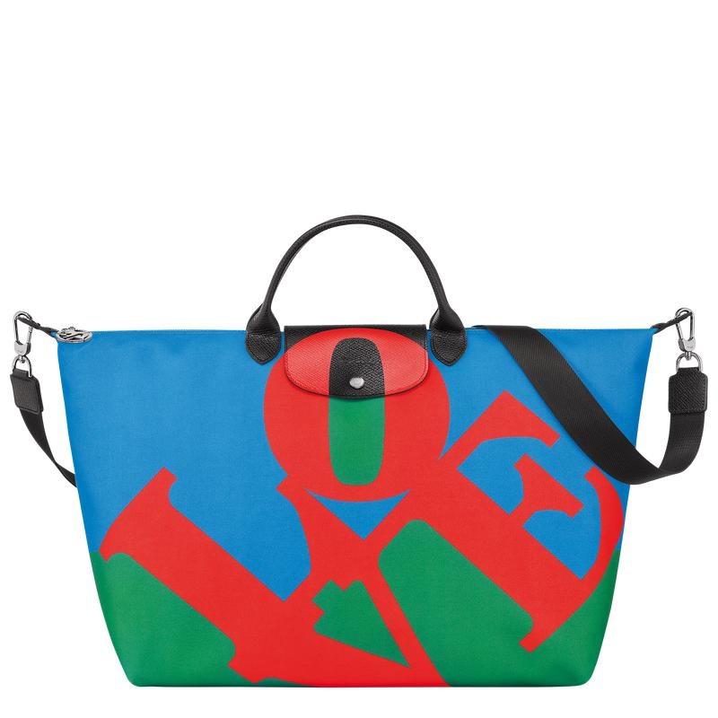 Longchamp x Robert Indiana Muške Putne Torbe Red/Navy | 72385-FADY