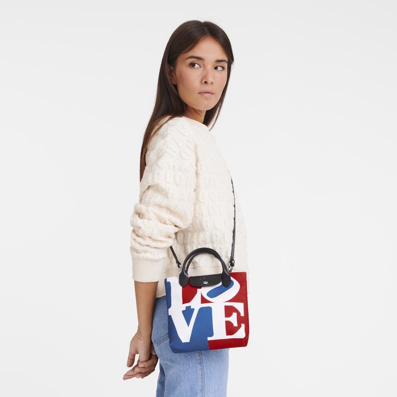 Longchamp x Robert Indiana XS Muške Torba Crossbody Bijele | 26579-WSZQ